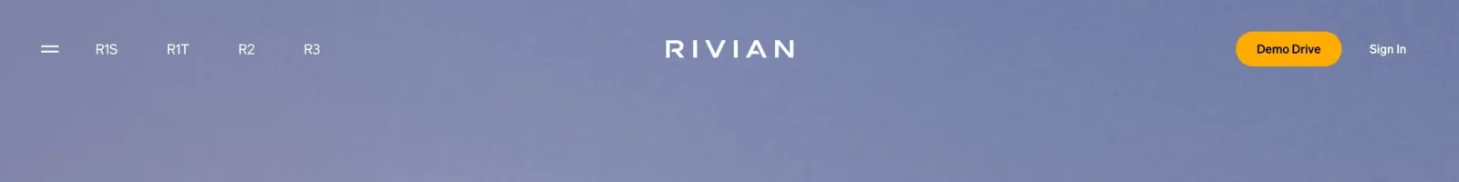 Rivian Hero section