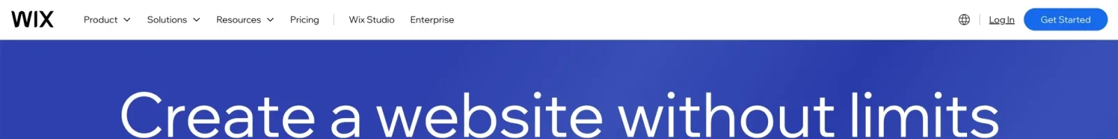 Wix Hero section