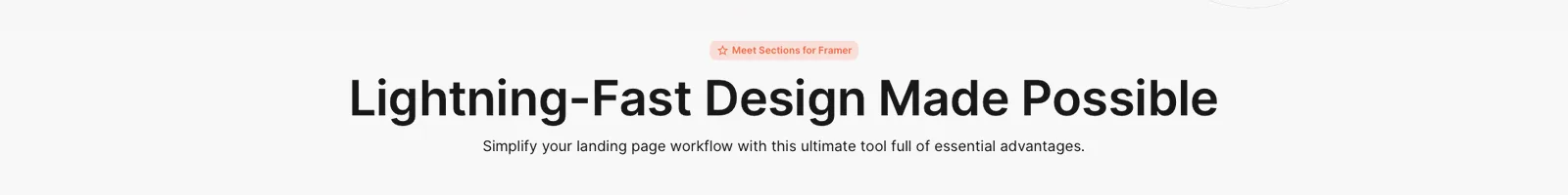 Features · Sections landing page section