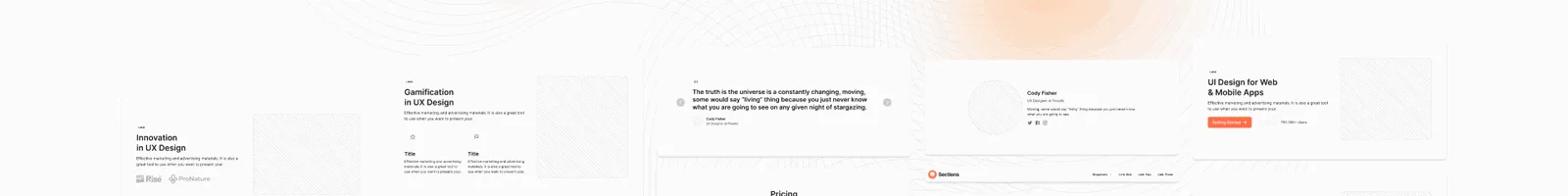Catalog · Sections landing page section