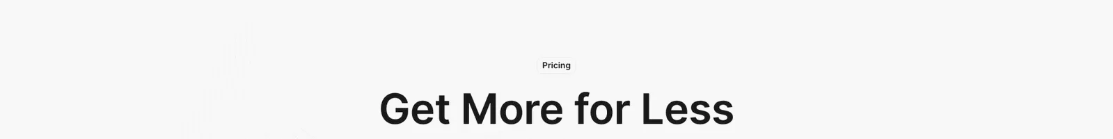 Pricing · Sections landing page section