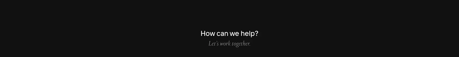 Contacts · Our Life's Work landing page section