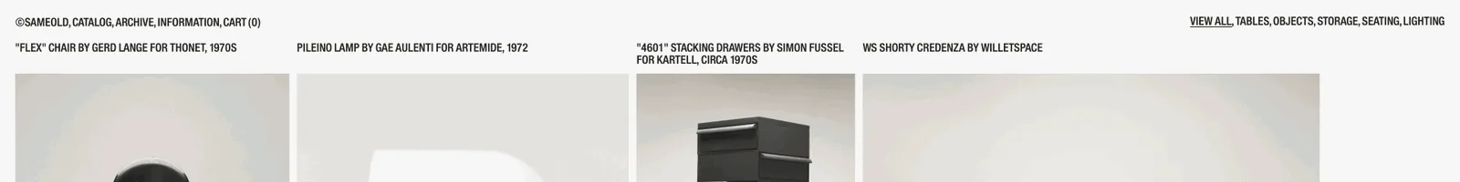 Catalog · Same Old landing page section