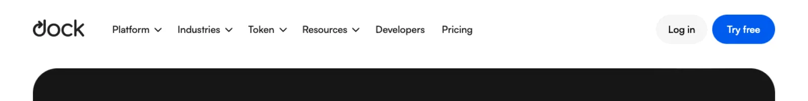 Hero · Dock landing page section