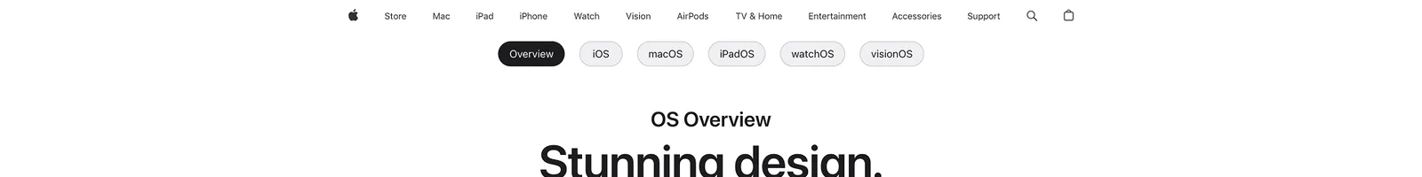Hero · Apple OS landing page section