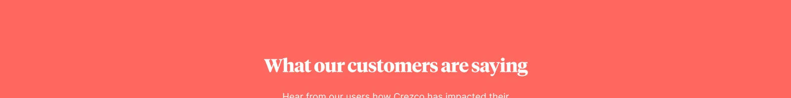 Reviews · Crezco landing page section