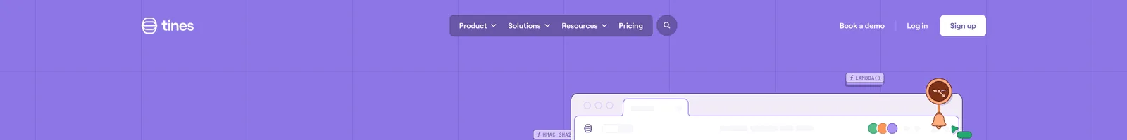 Hero · Tines landing page section