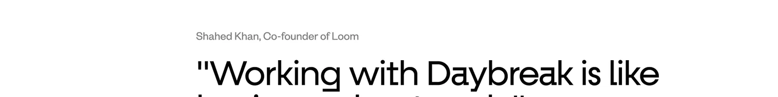Footer, Reviews · Daybreak landing page section
