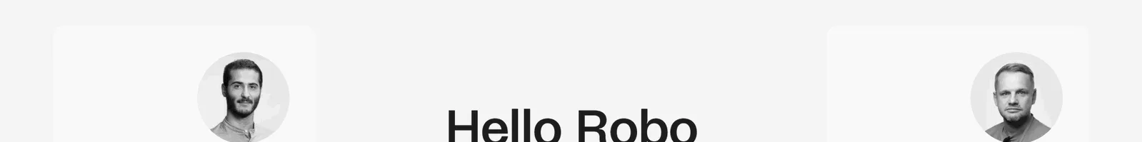 Team · Hello Robo landing page section